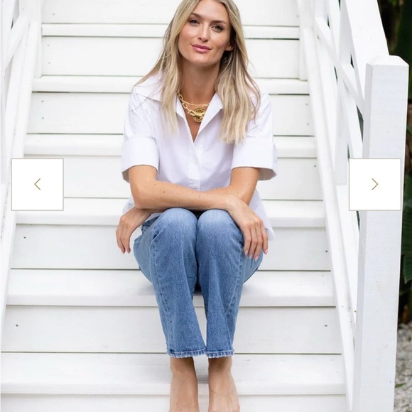 NWT Julia Amory Antibes White Women's Button Down Size Small - Picture 7 of 10